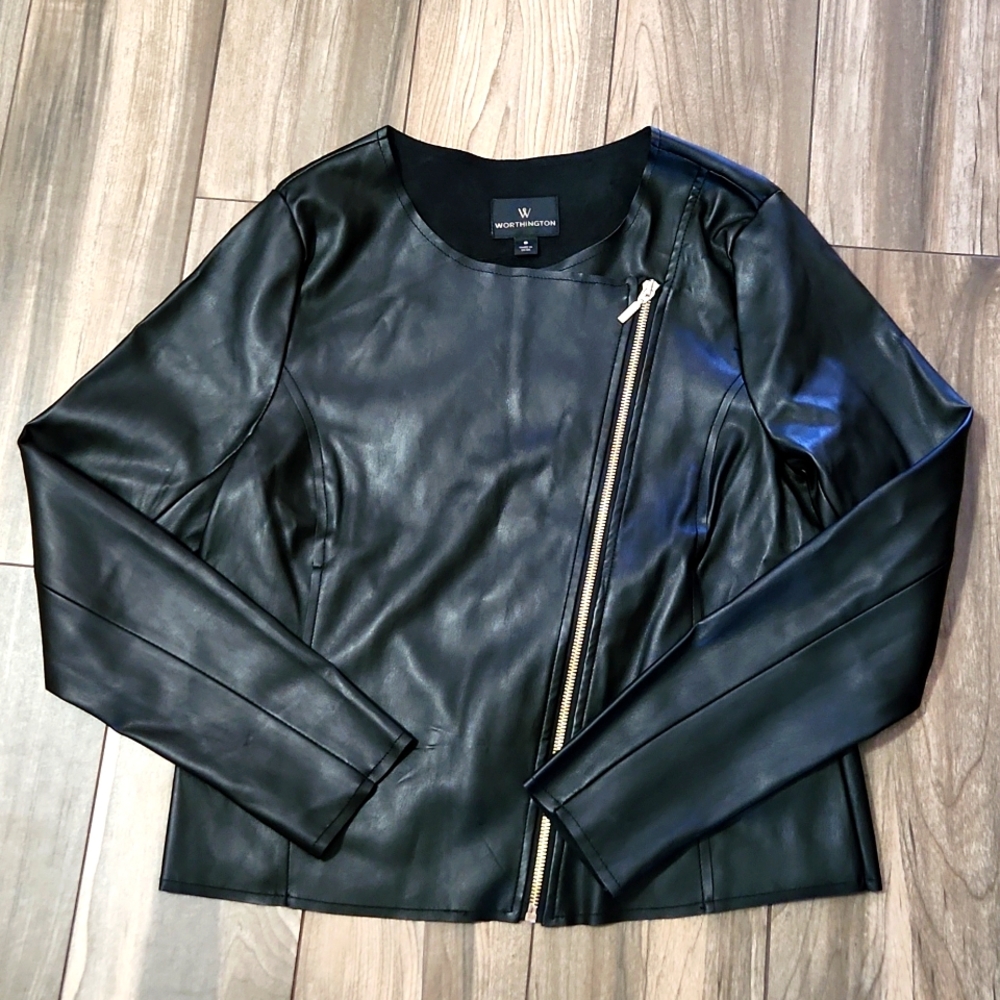 Faux Leather Moto Jacket